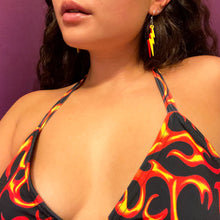 Load image into Gallery viewer, Fire Lightning Bolt Earrings