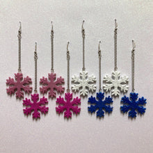 Load image into Gallery viewer, Snowflake Earrings - 4 Colors