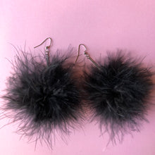 Load image into Gallery viewer, Black Fluffy Earrings