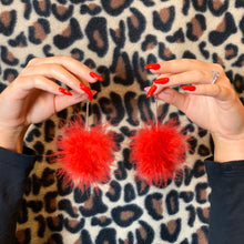 Load image into Gallery viewer, Blue Fluffy Earrings