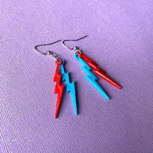 Load image into Gallery viewer, Ziggy Stardust Lightning Bolt Earrings