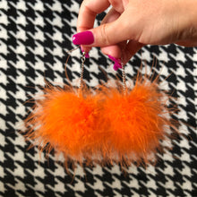 Load image into Gallery viewer, Orange Fluffy Earrings