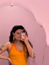 Load image into Gallery viewer, Orange/Blood Orange/Pink Fuzzy Daisy Earrings - MAY
