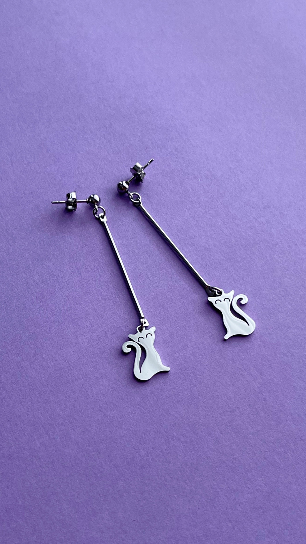 Spooky Cat Stainless Steel Earrings - SEPTEMBER