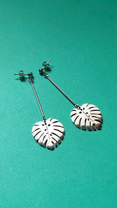 Monstera Leaf Stainless Steel Earrings - JUNE