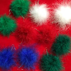 Holiday Fluffy Earrings - 6 Colors