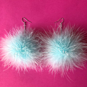 Sky Blue Fluffy Earrings