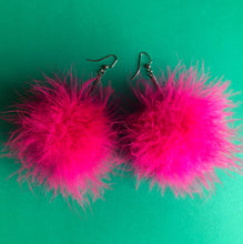 Load image into Gallery viewer, Electric Pink Fluffy Earrings
