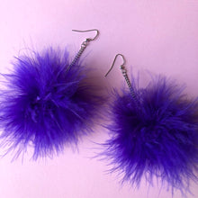 Load image into Gallery viewer, Purple Fluffy Earrings
