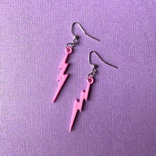 Load image into Gallery viewer, Light Pink Lightning Bolt Earrings
