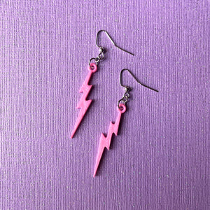 Light Pink Lightning Bolt Earrings