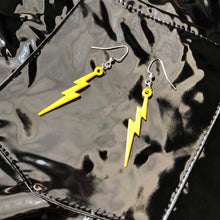 Load image into Gallery viewer, Yellow Lightning Bolt Earrings
