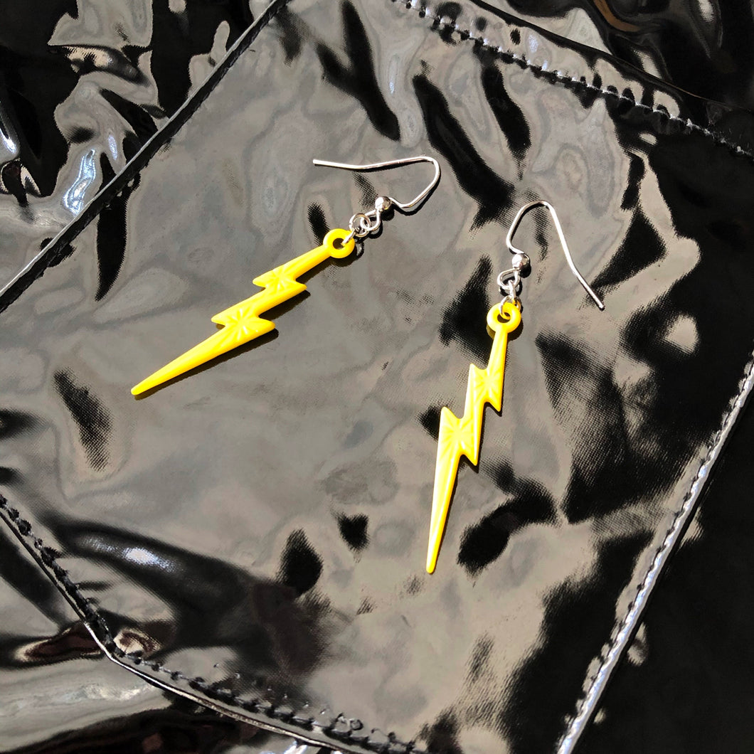 Yellow Lightning Bolt Earrings