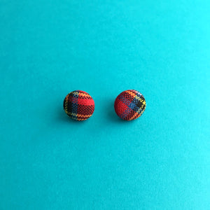 Holiday Plaid Stud Earrings