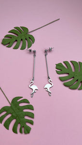 Flamingo Stainless Steel Earrings - FEBRUARY