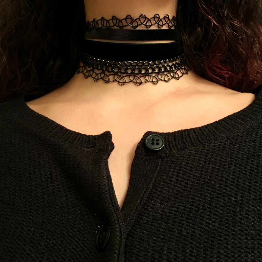 Black Velvet Choker - Thin or Thick – Snakeface Jewelry